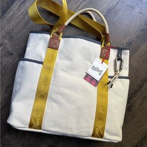 Woolrich x Target Large Cream & Yellow/Gold Tote Bag LE NWT